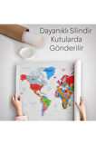 Eğitici Ülke Ve Başkent Detaylı Dekoratif Dünya Haritası Duvar Örtüsü 3853