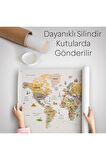 Türkçe Eğitici Ülke Ve Başkent Detaylı Atlası Dünya Haritası Duvar Örtüsü-halısı 3854