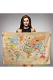 Dekoratif Dünya Haritası Duvar Örtüsü-halısı 3868