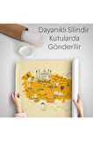Eğitici Ve Öğretici Dekoratif Çocuk Odası Türkiye Haritası Duvar Örtüsü-halısı 3872