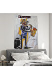 ean Michel Basquiat Stardust Saksafon Duvar Örtüsü - Halısı, Sokak sanatı, Pop Art -4963