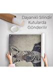 Zebra Kafalı İnsan Duvar Örtüsü - Halısı -4982