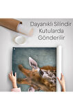 Zurafa Kafalı İnsan Duvar Örtüsü - Halısı-4989