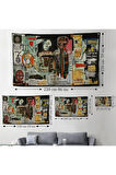 Jean Michel Basquiat Notary Kanvas Duvar Örtüsü-Halısı-5002