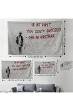 Banksy, İlk Başta Başarılı Olamazsanız, Hava Saldırısı Yapın, Kanvas Duvar Örtüsü-Halısı-5005