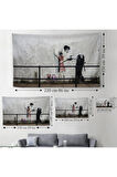 Bansky'nin Küçük Kız Çocuğu Polis İsimli Çalışması Kanvas Duvar Örtüsü-Halısı-5010