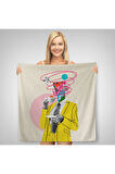 Çizgi Roman Kahramanı Kahvesini Yudumluyor Pop Art Kanvas Duvar Örtüsü-Halısı-5066
