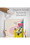 Çizgi Roman Kahramanı Kahvesini Yudumluyor Pop Art Kanvas Duvar Örtüsü-Halısı-5066