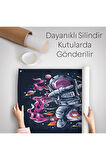 Dans Eden Astronot Kanvas Duvar Örtüsü-Halısı-5069