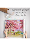 Sakura Ağacının Altındaki Sevgililer Kanvas Duvar Örtüsü-Halısı-5082