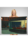 Edward Hopper'un Gecekuşları Eseri Kanvas Duvar Örtüsü-Halısı-5158
