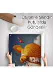 Gerçeküstü Yağlıboya Kadın Kuş Steven Kenny Duvar Örtüsü - Halısı-5225