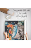 Gerçeküstü Kadın ve Balık Kanvas Duvar Sanatı, Yeni Nesil Duvar Örtüsü - Halısı-5230