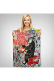 Hayallerinin Peşinden Git,Maymun Graffiti Posteri, Banksy Graffiti Duvar Örtüsü - Halısı5304