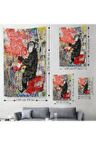 Hayallerinin Peşinden Git,Maymun Graffiti Posteri, Banksy Graffiti Duvar Örtüsü - Halısı5304