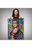 Banksy Renkli Mona Lisa Duvar Örtüsü - Halısı, Pop Art, Sokak Sanatı, Duvar Örtüsü - Halısı-5305