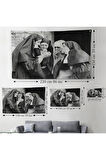 Sigara İçen Rahibeler Vintage Fotoğraf Duvar Örtüsü Halısı Siyah ve Beyaz Duvar Örtüsü Halısı 5376
