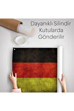 Almanya Bayrağı Rustik Kanvas Duvar Örtüsü-Halısı, Ev ve Ofis Dekoru Duvar Örtüsü-Halısı-5387