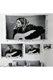 Kurt Cobain Sigara İçen Ünlü Baskı Duvar Sanatı Kanvas Duvar Örtüsü-Halısı, Nirvana Baskı-5405