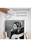 Kurt Cobain Sigara İçen Ünlü Baskı Duvar Sanatı Kanvas Duvar Örtüsü-Halısı, Nirvana Baskı-5405