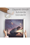Çocuğunu Bilgi İle Koruyan Anne Kanvas Duvar Örtüsü-Halısı, Kütüphane Posteri-5411