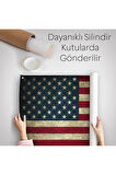 Amerika Birleşik Devletleri Bayrağı Rustik Kanvas Duvar Örtüsü-Halısı-5412