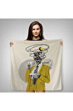 Kahve İçen Çizgi Roman Kahramanı Pop Art Duvar Örtüsü-Halısı-5801