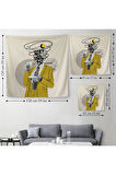 Kahve İçen Çizgi Roman Kahramanı Pop Art Duvar Örtüsü-Halısı-5801