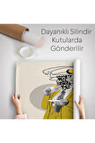 Kahve İçen Çizgi Roman Kahramanı Pop Art Duvar Örtüsü-Halısı-5801