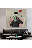 Pop Art Duvar Örtüsü-Halısı, Kahve İçen Çizgi Roman Kahramanı-5802