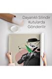 Pop Art Duvar Örtüsü-Halısı, Kahve İçen Çizgi Roman Kahramanı-5802