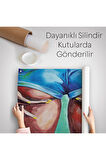 Kadın Duvar Örtüsü-Halısı, Renkli Kadın Kanvas Duvar Örtüsü-Halısı-5848