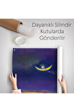 Ay'dan Yıldız Saçan Adam Kanvas Duvar Örtüsü-Halısı-5849