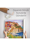 Manarola Cinque Terre İtalya Manzaralı Kanvas Duvar Örtüsü-Halısı-5864