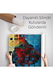 Renkli Buz Cam Kanvas Duvar Örtüsü-Halısı-5883