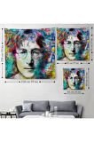 John Lennon Sokak Sanatı Kanvas Duvar Örtüsü-Halısı Street Art-5890