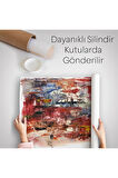 Yağlıboya Görünümlü Soyut Kanvas Duvar Örtüsü-Halısı-5904