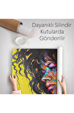 Renkli Kadın Kanvas Duvar Örtüsü-Halısı-5905