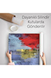 Çağdaş Desenli Soyut Kanvas Duvar Örtüsü-Halısı-5906