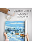 Karlı Dağ Köyü Kanvas Duvar Örtüsü-Halısı-5912