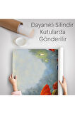 Yağmurda Yürüyen Romantik Çift Yağlıboya Görünüm Dekoratif Duvar Örtüsü - Halısı-5943