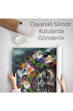 Çiçek Taçlı Afrikalı Kadın Duvar Örtüsü - Halısı-5979