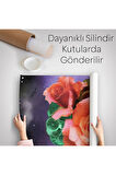 Gül Başlı Kadın Modern Duvar Örtüsü - Halısı-5998
