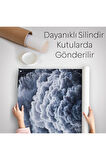 Gri Dumanı ile Kara Tren Duvar Örtüsü - Halısı-6015