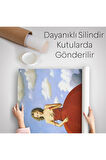 Kırmızı Elbiseli Kadın Sürreal Duvar Örtüsü - Halısı-6022