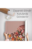 Soyunan Kadın Renkli Kelebekler ve Çiçekler Detaylı Duvar Örtüsü - Halısı-606