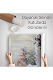 Beyaz Elbiseli Güzel Kız Dekoratif Duvar Örtüsü - Halısı-6108