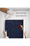 Yıldız Toplayan Kız ve Kedi Dekoratif Duvar Örtüsü - Halısı-6129
