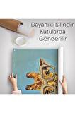 Sosyetik Zürafa Dekoratif Duvar Örtüsü - Halısı6131