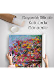 Renkli Bahar Ağacı Dekoratif Duvar Örtüsü - Halısı-6144